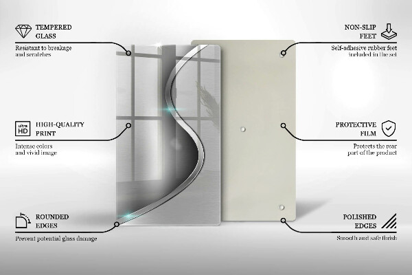 Copri fornello cucina Metallo argentato astratto