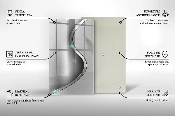 Copri fornello cucina Metallo argentato astratto