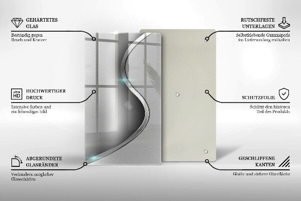 Copri fornello cucina Metallo argentato astratto