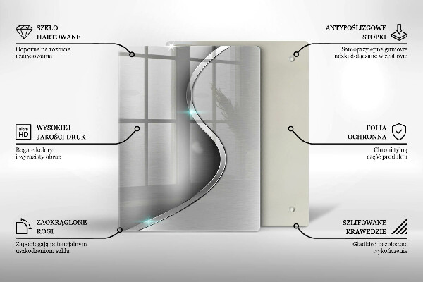 Copri fornello cucina Metallo argentato astratto