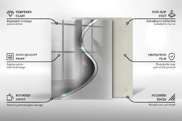 Copri fornello cucina Metallo argentato astratto