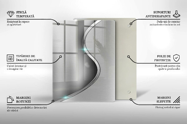 Copri fornello cucina Metallo argentato astratto