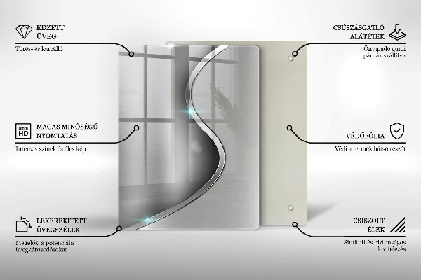 Copri fornello cucina Metallo argentato astratto