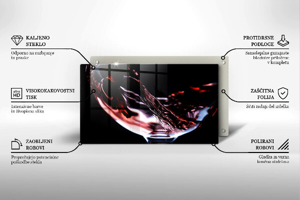 Copri piano cottura Un bicchiere di vino rosso