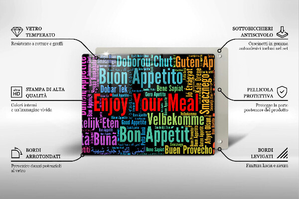 Copri piano cottura Sottotitoli Buon appetito lingue