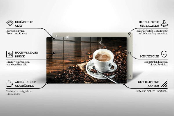 Copri piano induzione Tazza e chicchi di caffè