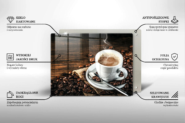 Copri piano induzione Tazza e chicchi di caffè