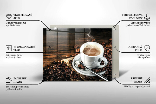 Copri piano induzione Tazza e chicchi di caffè