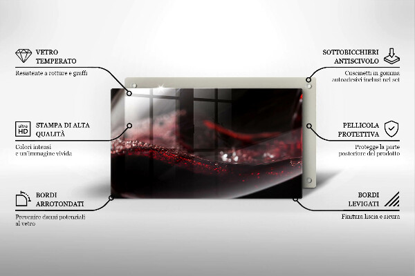 Copri piano induzione Vino rosso in un bicchiere