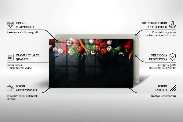 Copri piano induzione Verdure colorate
