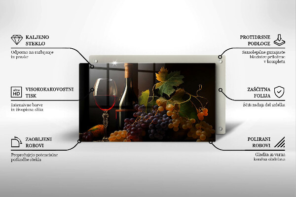 Copri piano induzione Bicchiere di vino e uva