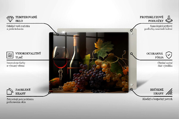 Copri piano induzione Bicchiere di vino e uva