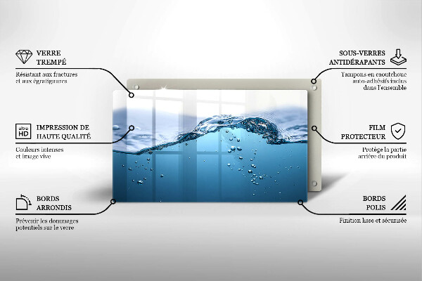 Copri piano induzione Acqua blu