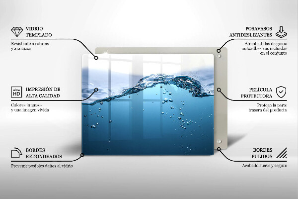 Copri piano induzione Acqua blu