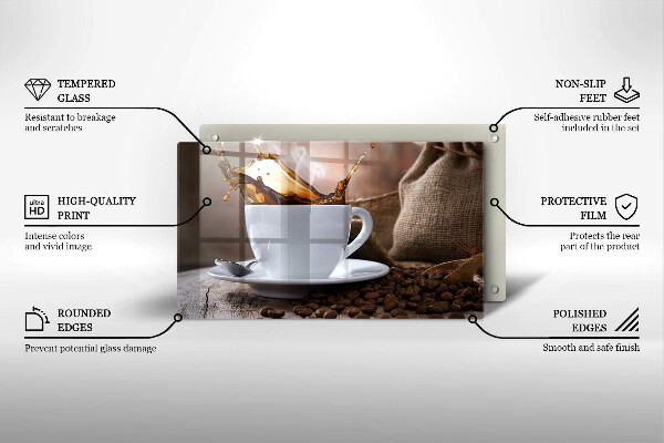 Copri piano cottura Tazza e chicchi di caffè