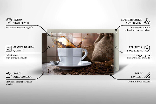 Copri piano cottura Tazza e chicchi di caffè