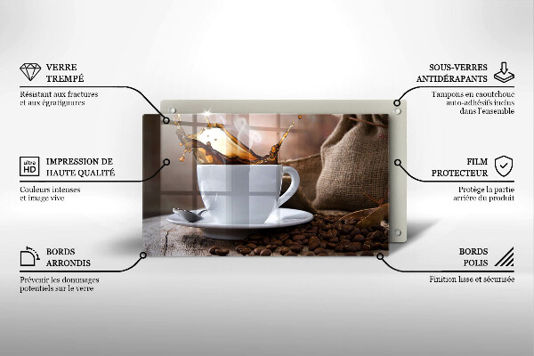 Copri piano cottura Tazza e chicchi di caffè