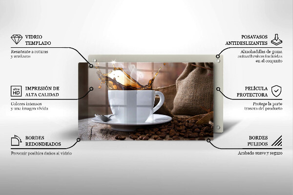 Copri piano cottura Tazza e chicchi di caffè