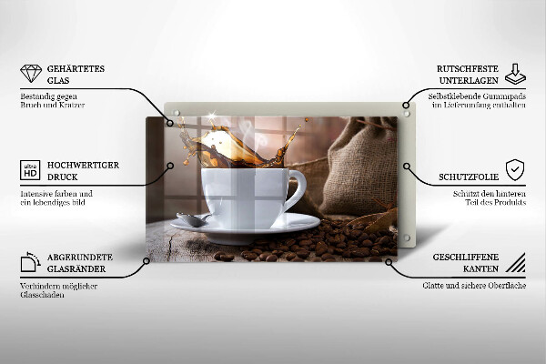 Copri piano cottura Tazza e chicchi di caffè