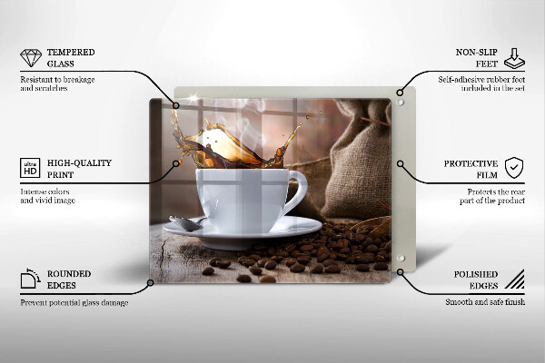 Copri piano cottura Tazza e chicchi di caffè