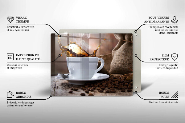 Copri piano cottura Tazza e chicchi di caffè