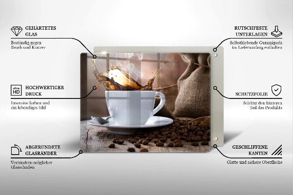 Copri piano cottura Tazza e chicchi di caffè