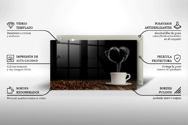 Copri piano cottura Cuore della tazza di caffè