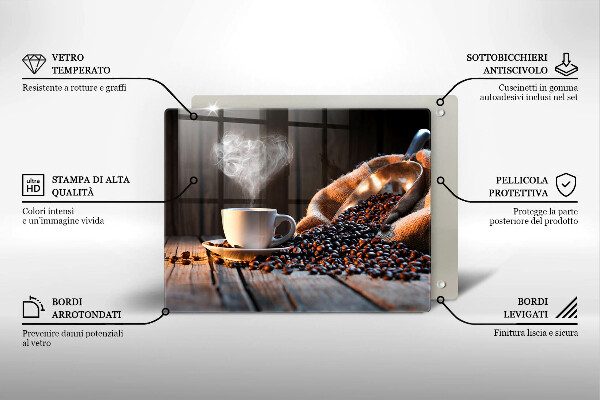 Copri piano cottura Tazza e cuore di caffè