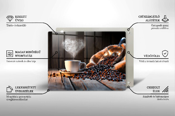 Copri piano cottura Tazza e cuore di caffè