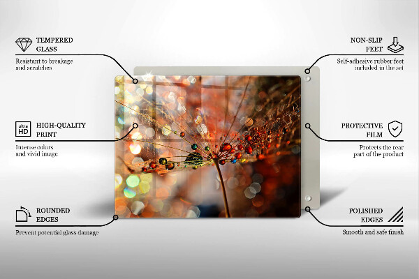 Copri piano cottura Dente di leone bagnato