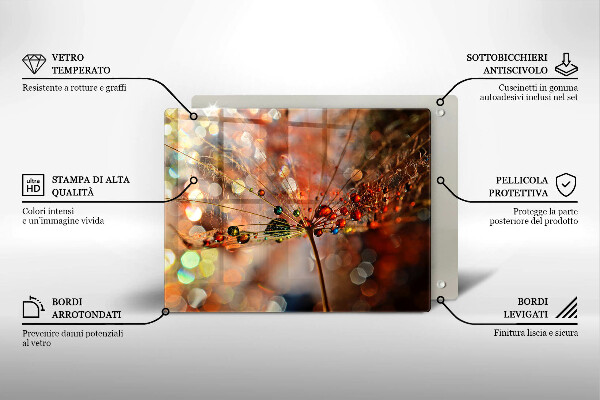Copri piano cottura Dente di leone bagnato