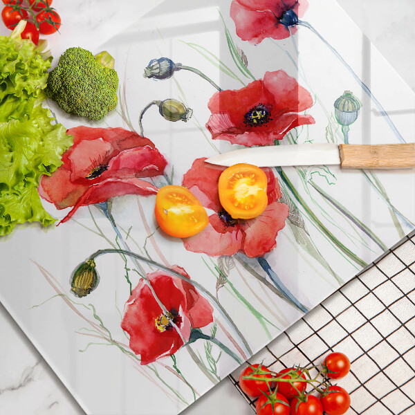 Copri piano cottura Fiori di papaveri rossi