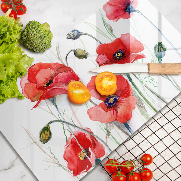 Copri piano cottura Fiori di papaveri rossi