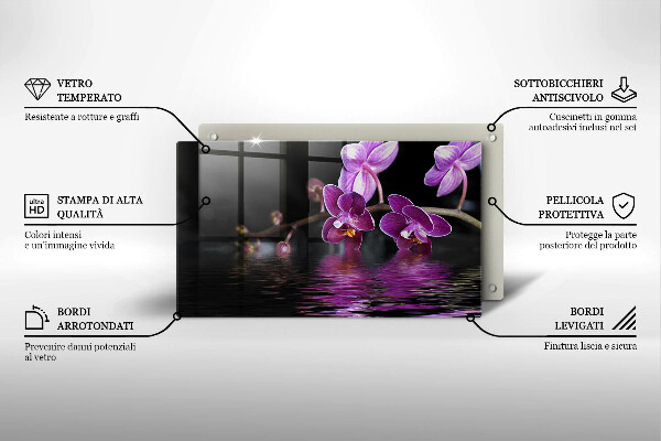 Copri piano cottura Acqua zen di orchidea