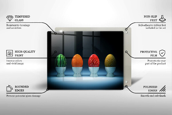 Copri piano cottura Uova di frutta astratte