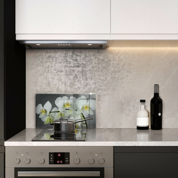 Copri piano cottura Fiori di orchidea bianca