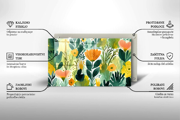 Copri piano induzione Fiori dipinti