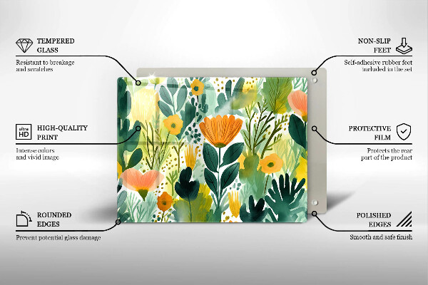 Copri piano induzione Fiori dipinti