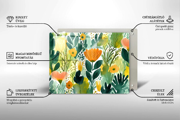 Copri piano induzione Fiori dipinti