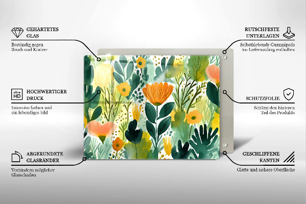 Copri piano induzione Fiori dipinti