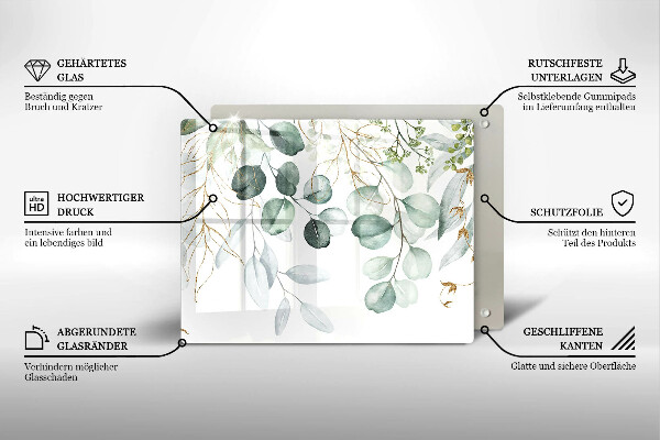 Copri piano induzione Piante dipinte