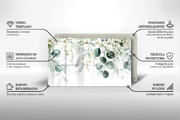 Copri piano induzione Piante ad acquerello