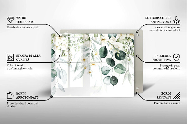Copri piano induzione Piante ad acquerello