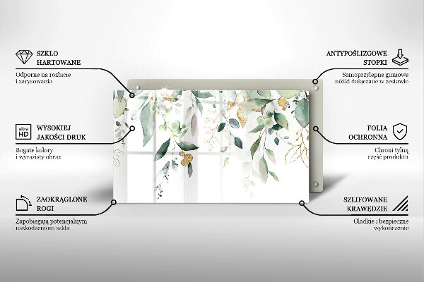 Copri piano induzione Foglie ad acquerello