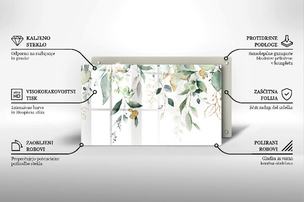 Copri piano induzione Foglie ad acquerello