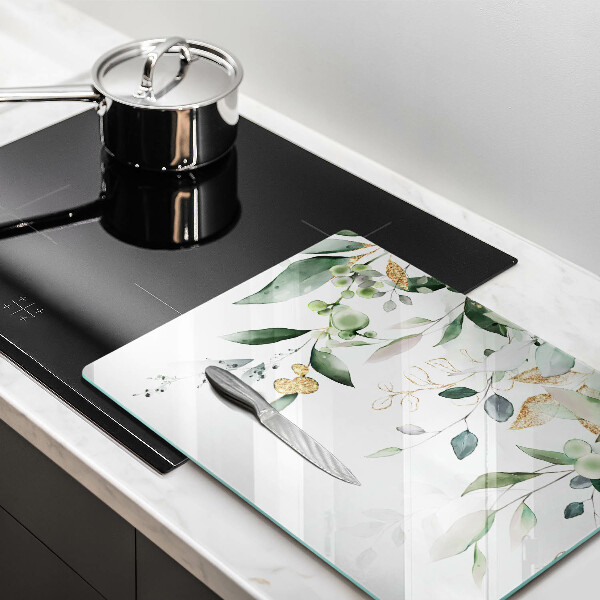 Copri piano induzione Foglie ad acquerello