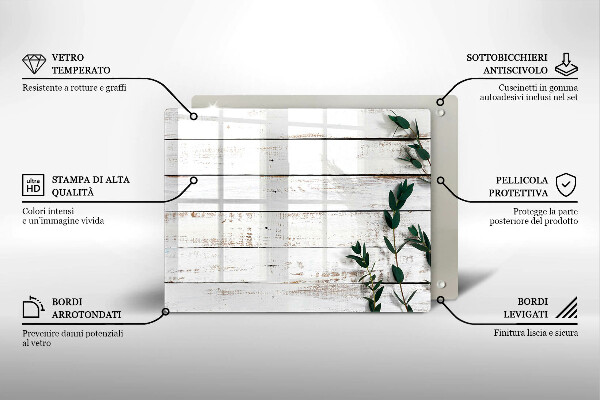 Copri piano induzione Vecchie tavole e foglie