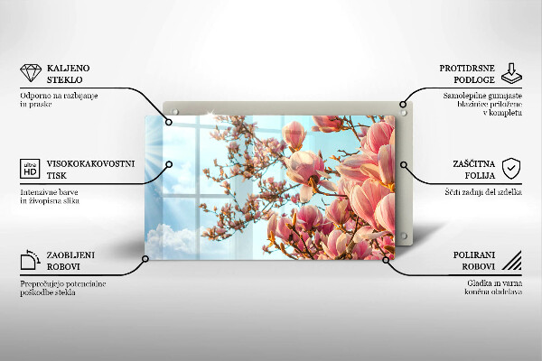 Copri piano cottura Albero di fiori rosa