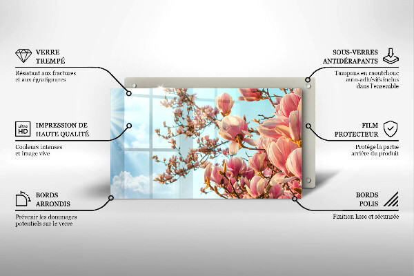 Copri piano cottura Albero di fiori rosa