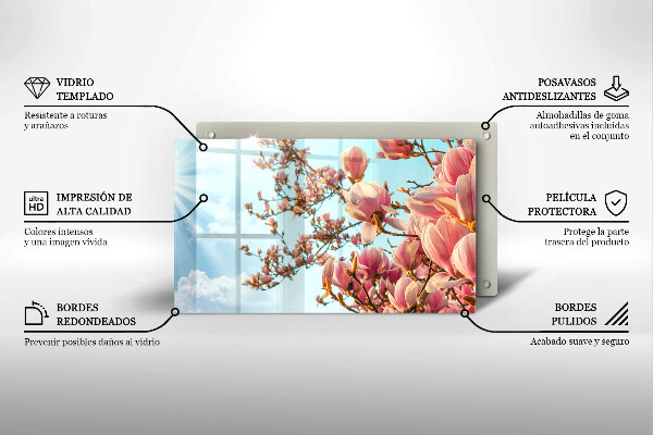 Copri piano cottura Albero di fiori rosa